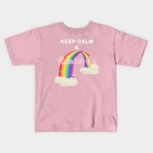 Keep Calm and Rainbow On!-Cut Out Glow Kids T-Shirt